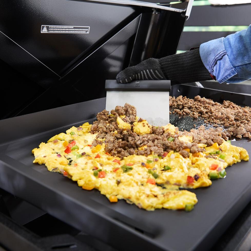 Weber Grills 3401334 Stainless Steel Griddle Chopper - In Use - Lifestyle thumbnail
