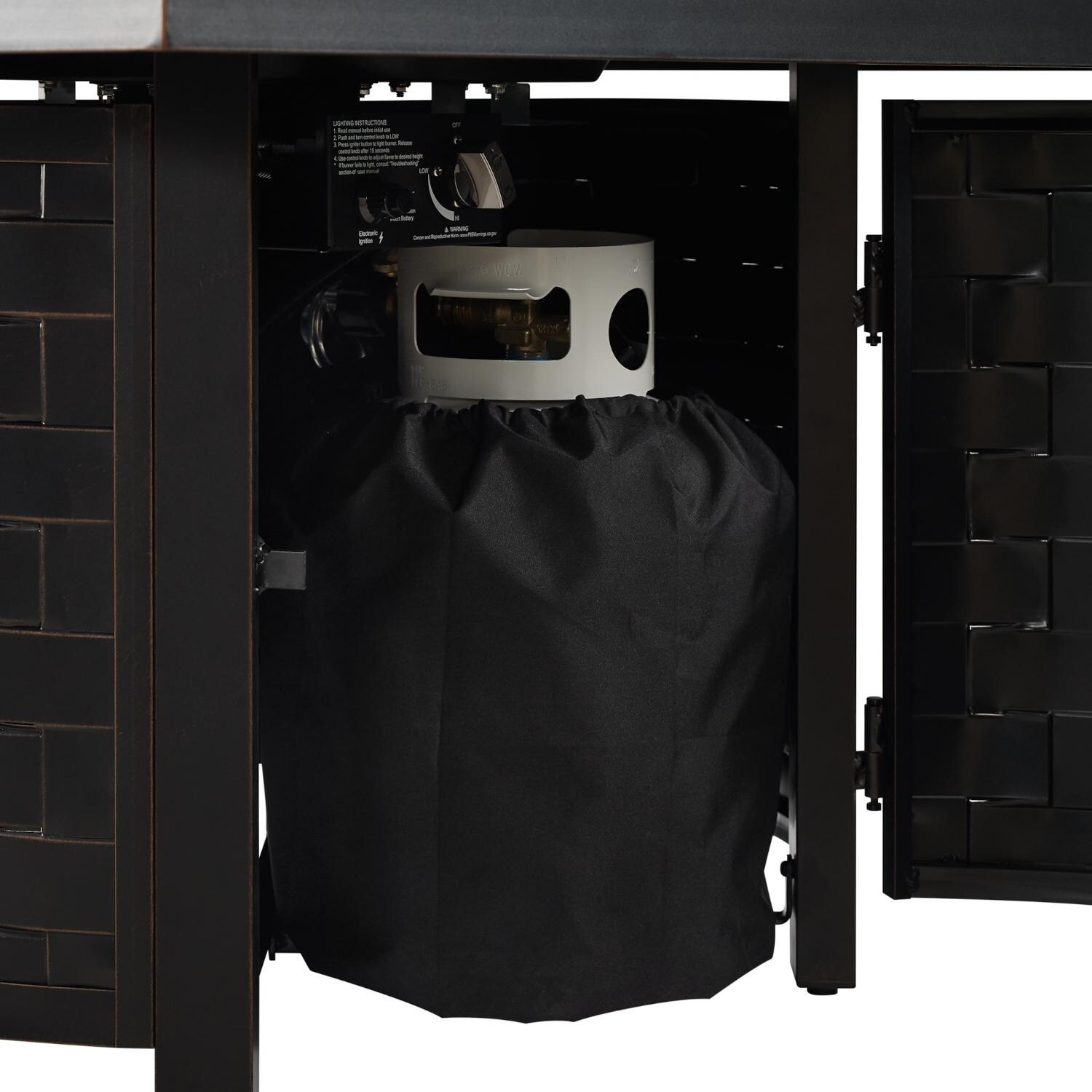 Ultimate Patio 63225 Magnolia Way 42-Inch Square Aluminum Propane Gas Fire Pit - Tank Storage thumbnail