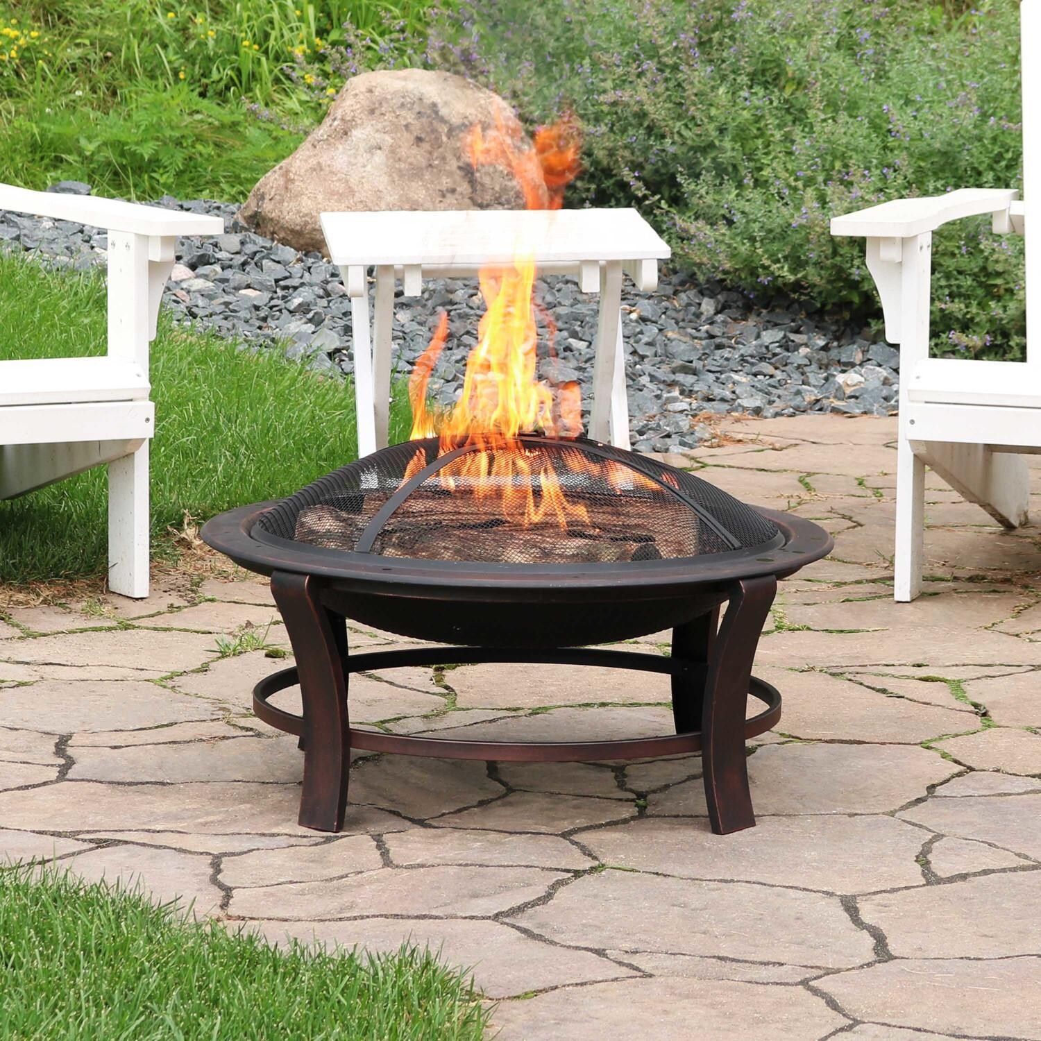 Ultimate Patio 29-Inch Steel Elevated Wood Burning Fire Pit thumbnail