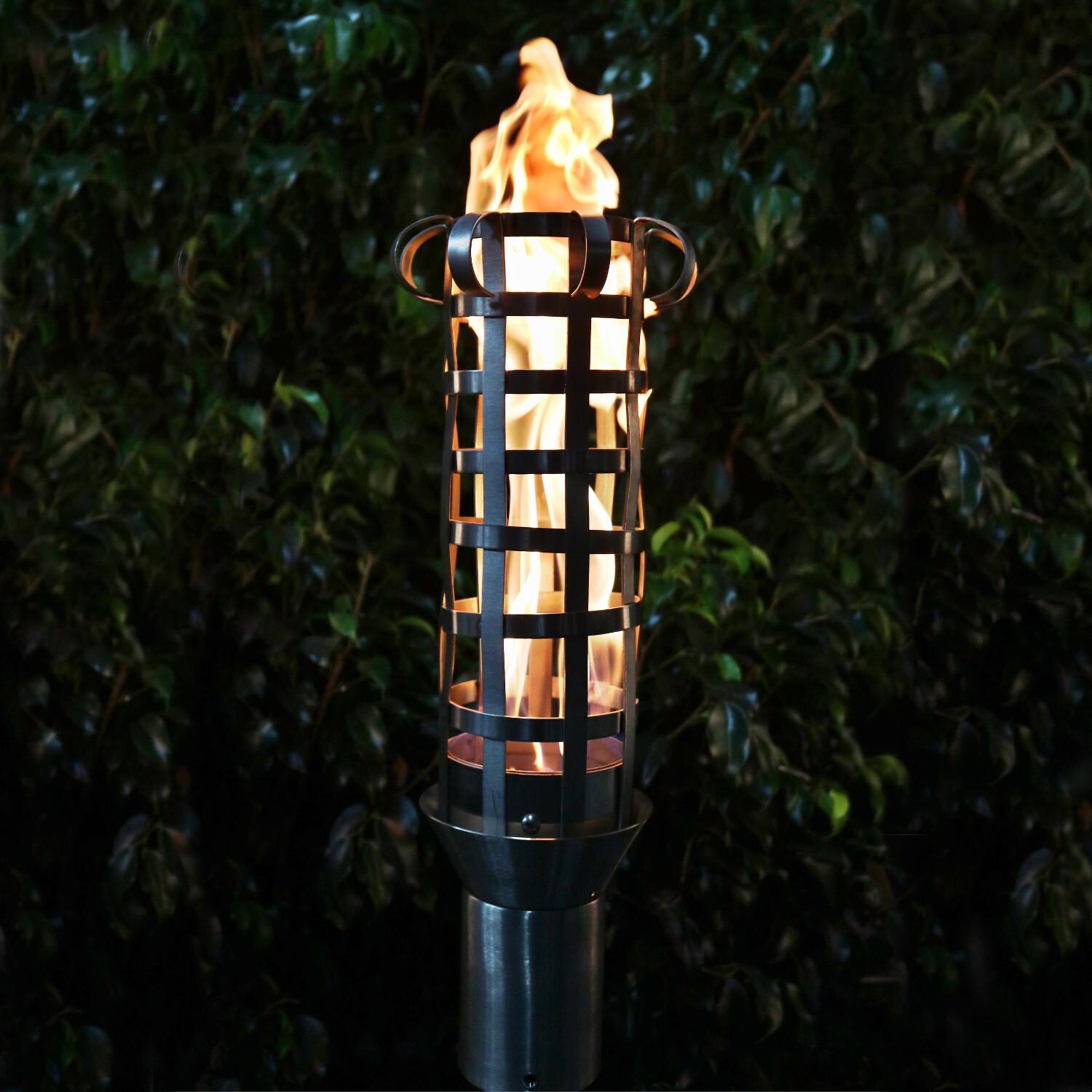 Open Flame Gas Torches And Tiki Bbq Guys The Outdoor Plus Black Corten Steel Top Fires Torch Tt16sm Liquid Propane