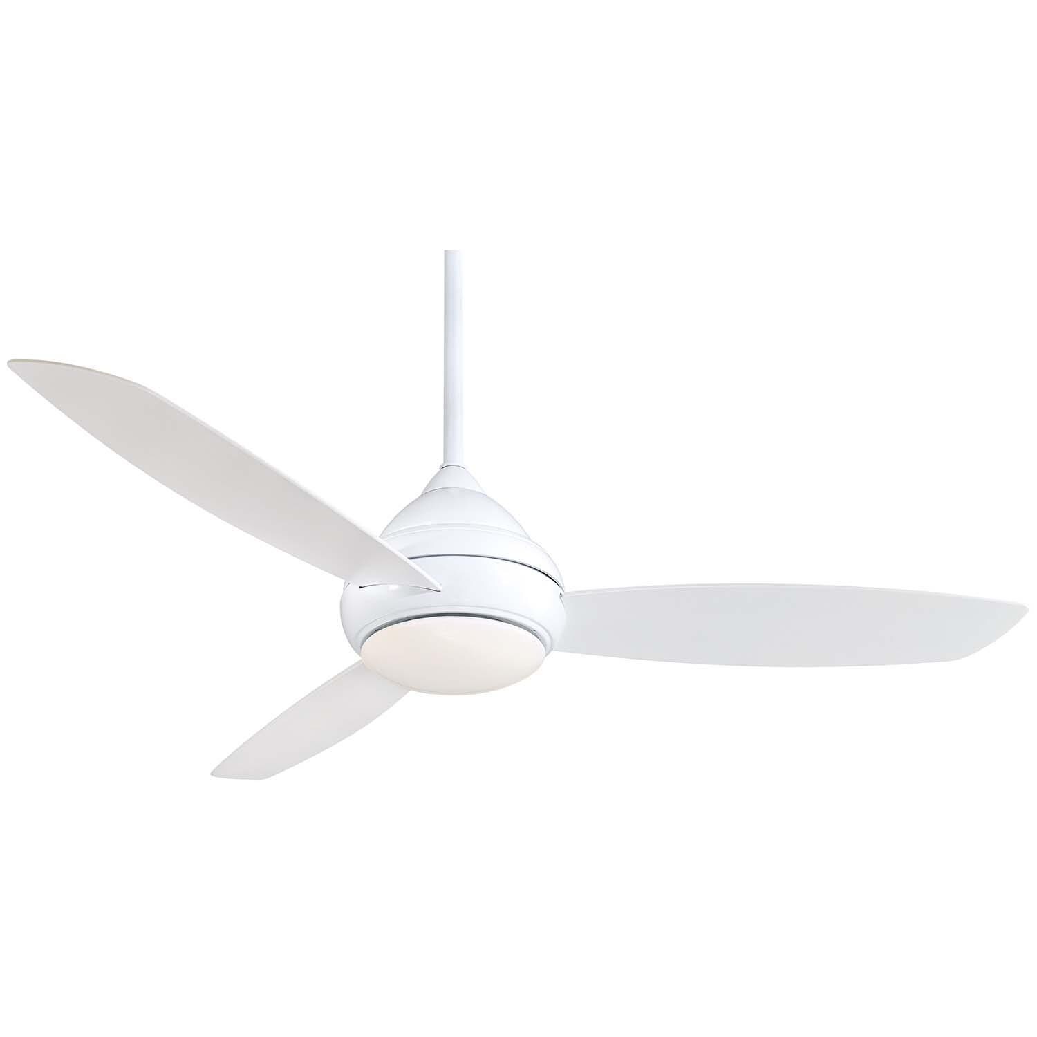 Minka-Aire F477L-WH Concept I Wet 58-Inch 3-Blade Ceiling Fan in White Finish w/ White Blades & White Opal Glass thumbnail