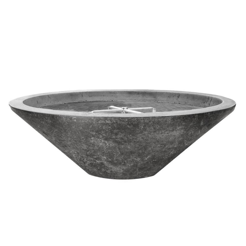 Embarcadero Pedestal 31-in Round GFRC Propane Fire Pit in Pewter by Prism Hardscapes