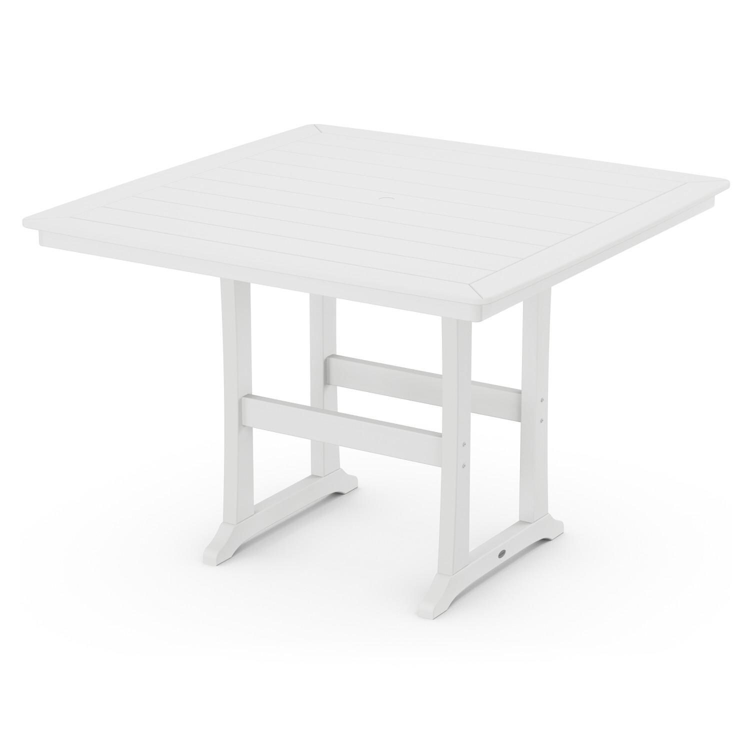 POLYWOOD Nautical Trestle 59-Inch Bar Table - White