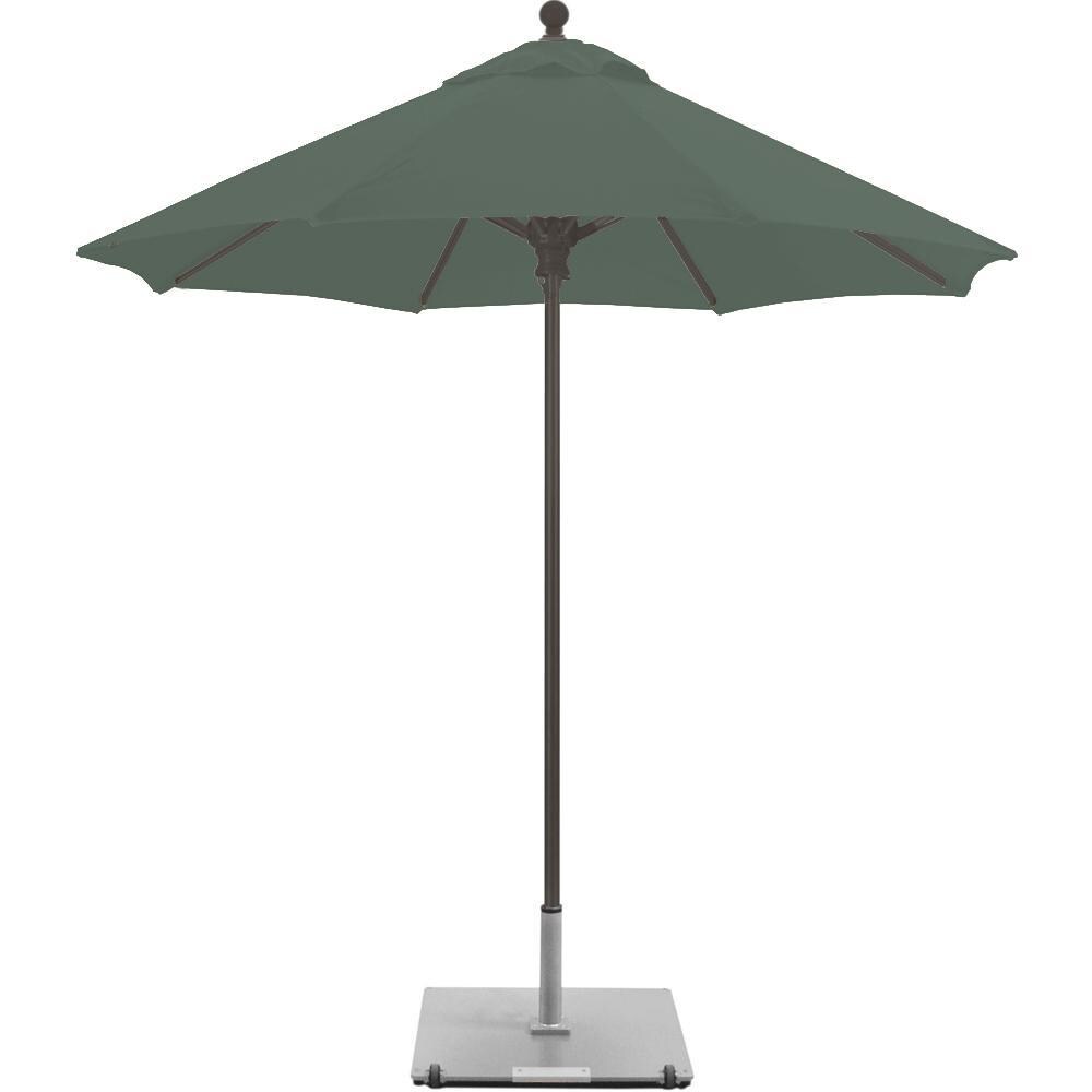 Galtech 7.5 Ft. Commercial Octagonal Aluminum Patio Market Umbrella W/ Push Lift - Antique Bronze Frame W/ Sunbrella Canvas Forest Green Canopy