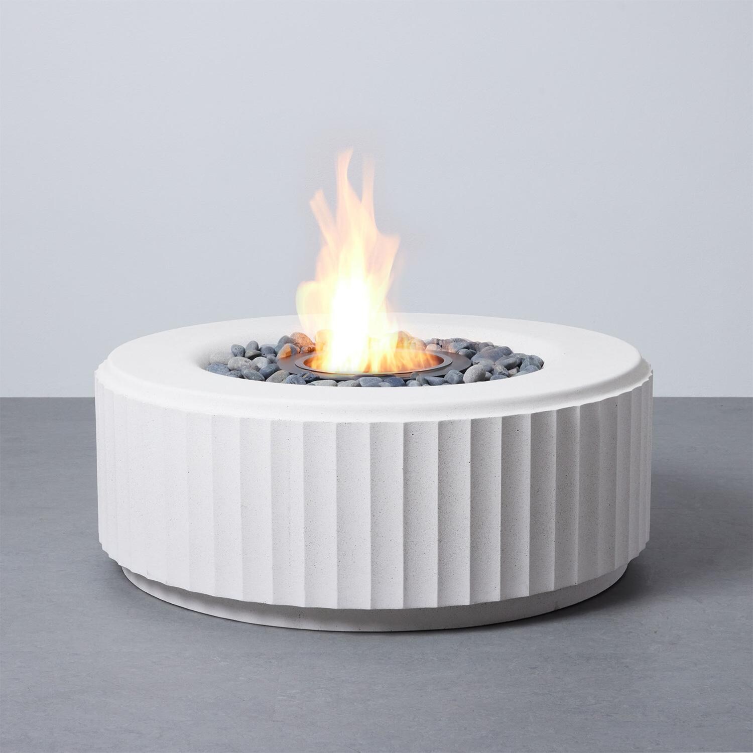 TerraFlame Amani Fluted Fire Pit - White thumbnail