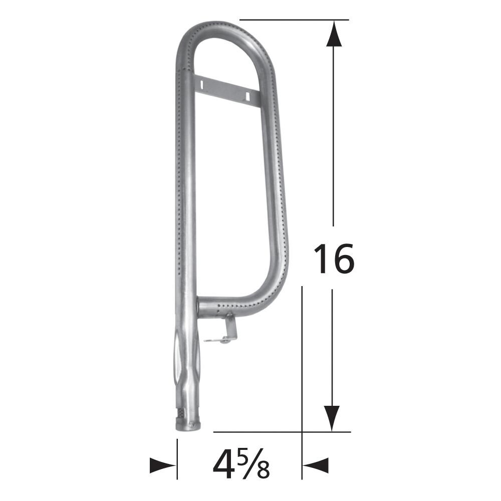 Stainless Steel Curved Pipe Burner - 1R351 - Dimensions thumbnail