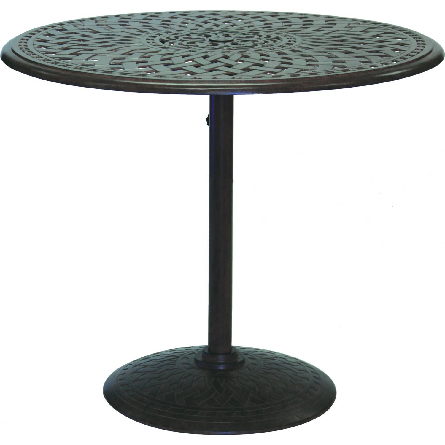 Darlee Series 60 Patio Counter Height Pedestal Bar Table - Mocha thumbnail