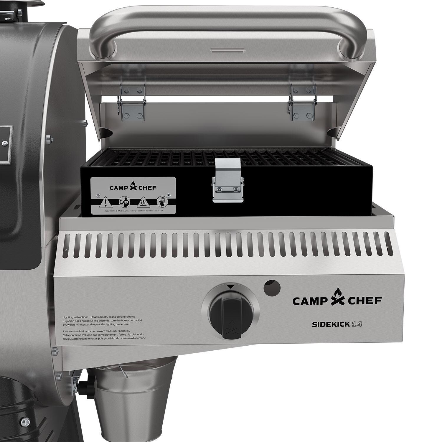 Camp Chef PG36SSG Woodwind SS 36 Pellet Grill With Propane Sidekick Griddle - Attachment - White Background thumbnail