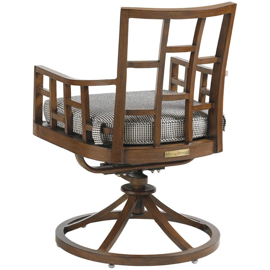 Tommy Bahama 3120-13SR Ocean Club Resort Aluminum Patio Swivel Rocker Dining Arm Chair - Back thumbnail
