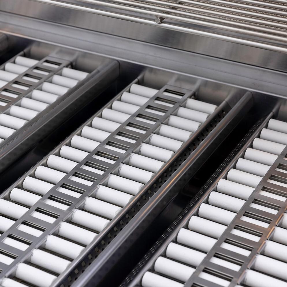 Blaze Premium LTE+ 40-Inch 5-Burner Natural Gas Grill w/ Ceramic Flame Tamers - Ceramic Flame Tamer - Angle - Detail thumbnail