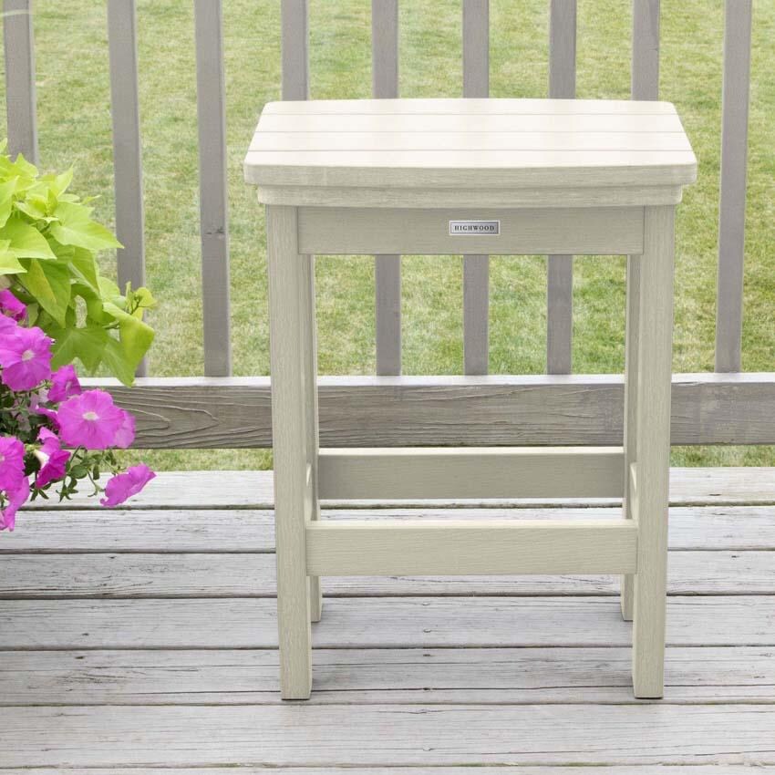 Hart Lane Recycled Plastic Bar Stool Counter Height in Whitewash by Lakeview Outdoor Designs