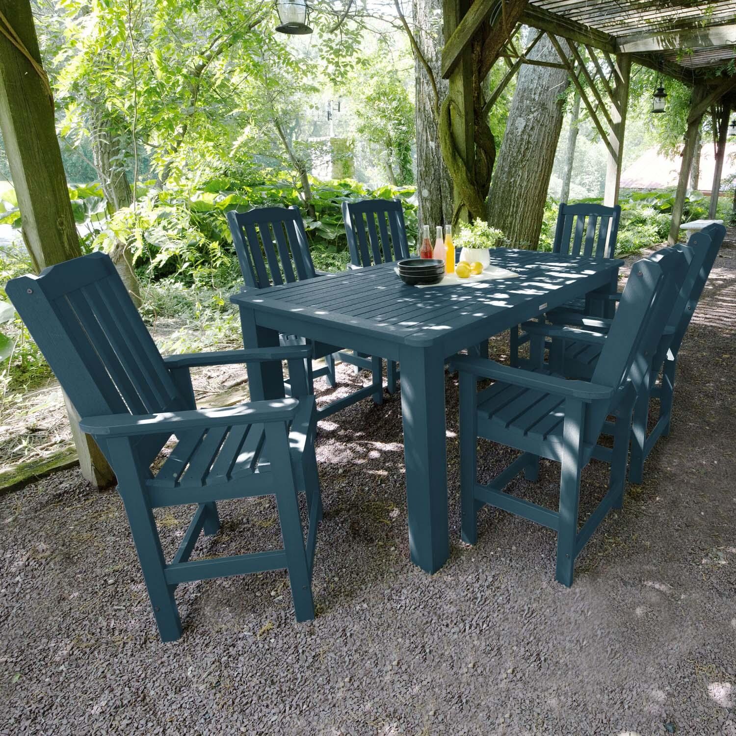 Hart Lane 7 Pc Rectangular Counter Height Dining Set in Nantucket Blue By Lakeview Outdoor Designs - Lifestyle thumbnail
