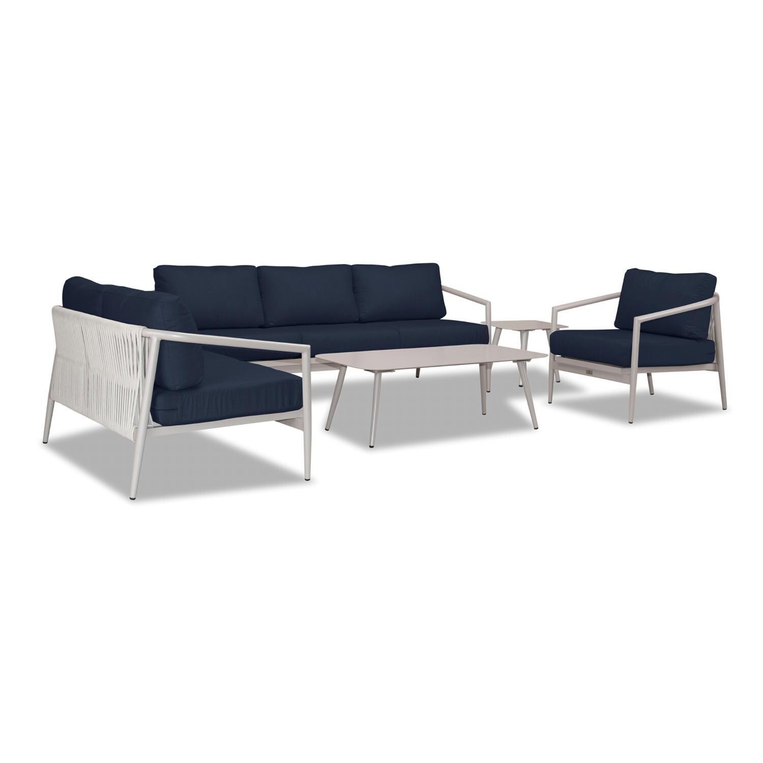 Lakeview Midnight Cove 5 Pc Aluminum Sofa Seating Set in Urban Stone/Spectrum Indigo - Angled - White Background thumbnail