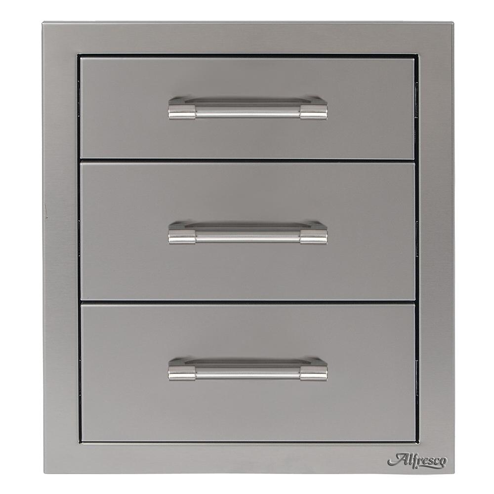Alfresco - AXE-3DR-SC - 17-Inch Stainless Steel Smooth-Close Triple Drawer thumbnail