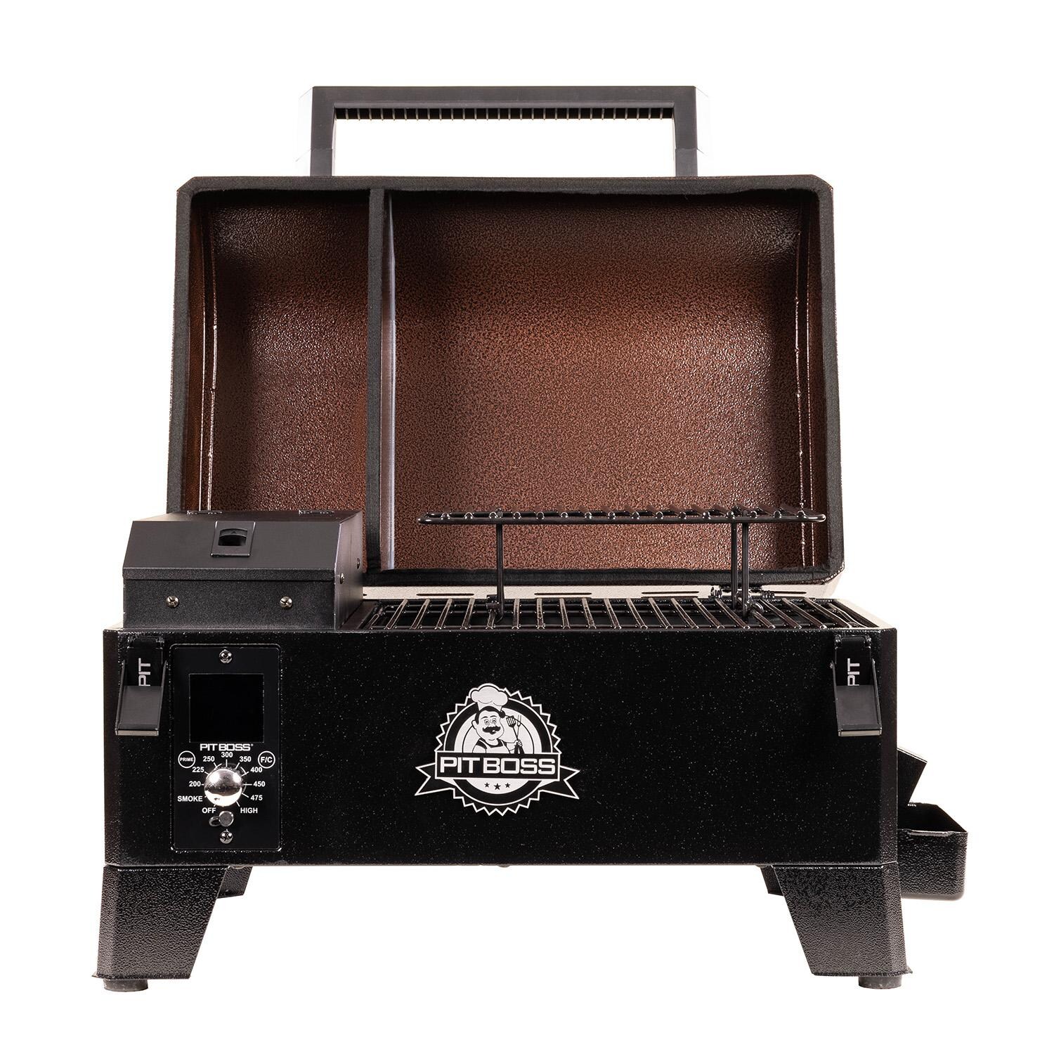 Pit Boss 10697 Mahogany 150PPS Tabletop Pellet Grill - Open thumbnail