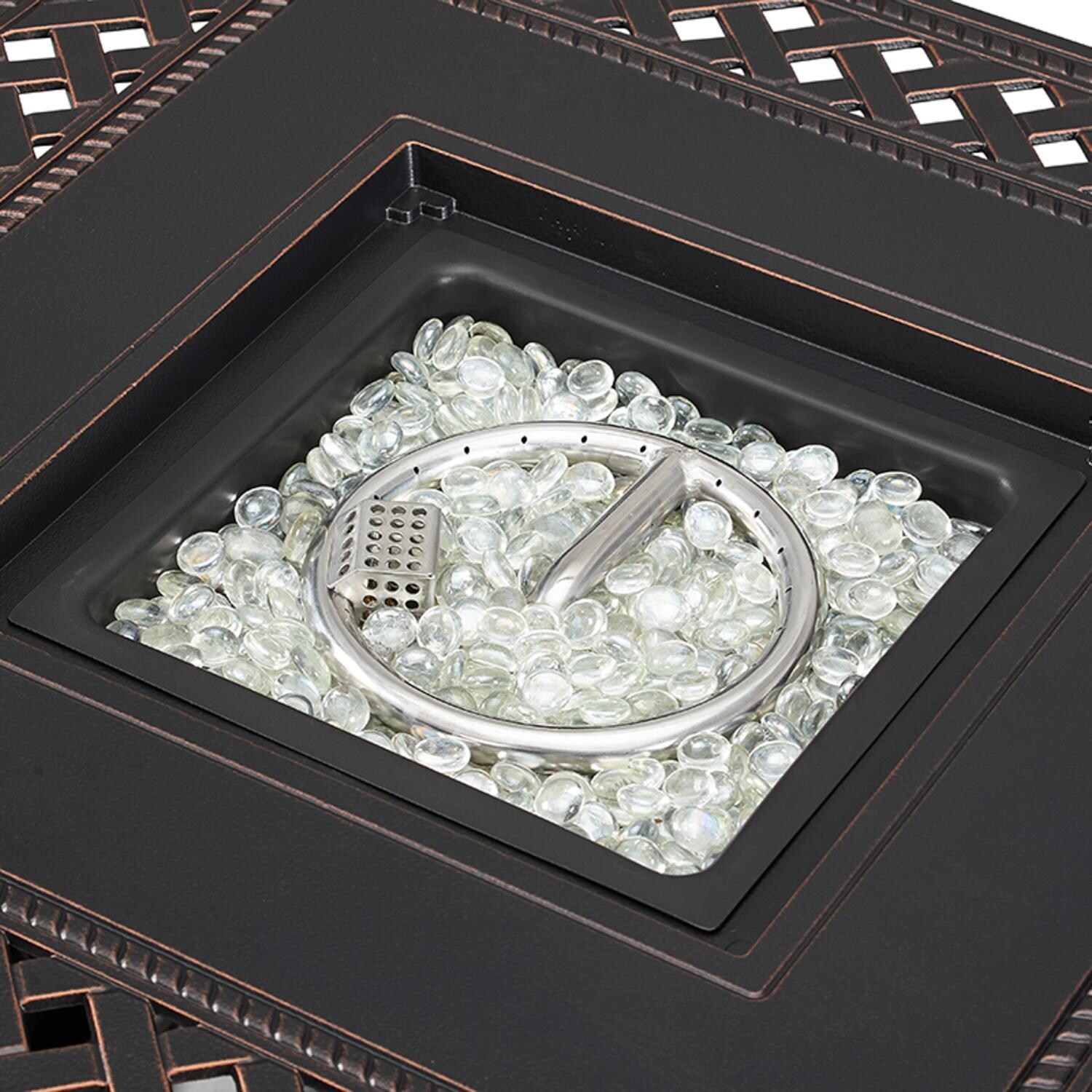 Ultimate Patio 63693-NG Palm Way 32-Inch Square Aluminum Natural Gas Fire Pit - Burner thumbnail