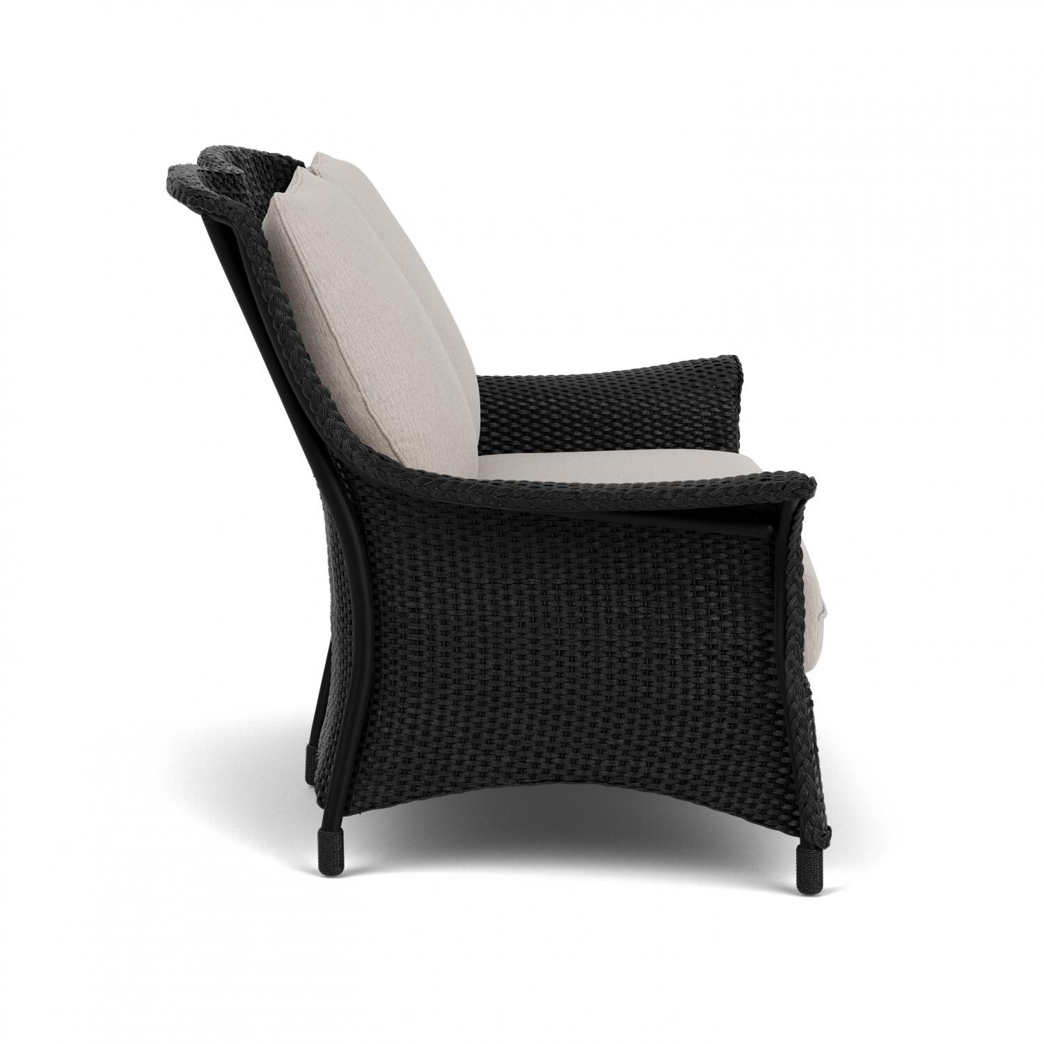 Lloyd Flanders Mandalay Loveseat in Ebony Finish with Remy Cloud fabric - Side thumbnail