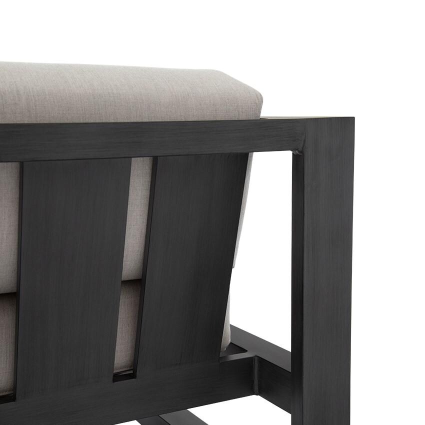 Redondo Aluminum Swivel Club Chair w/ No Welt in Slate/Canvas Skyline by Sunset West - Chair Back - Detail thumbnail