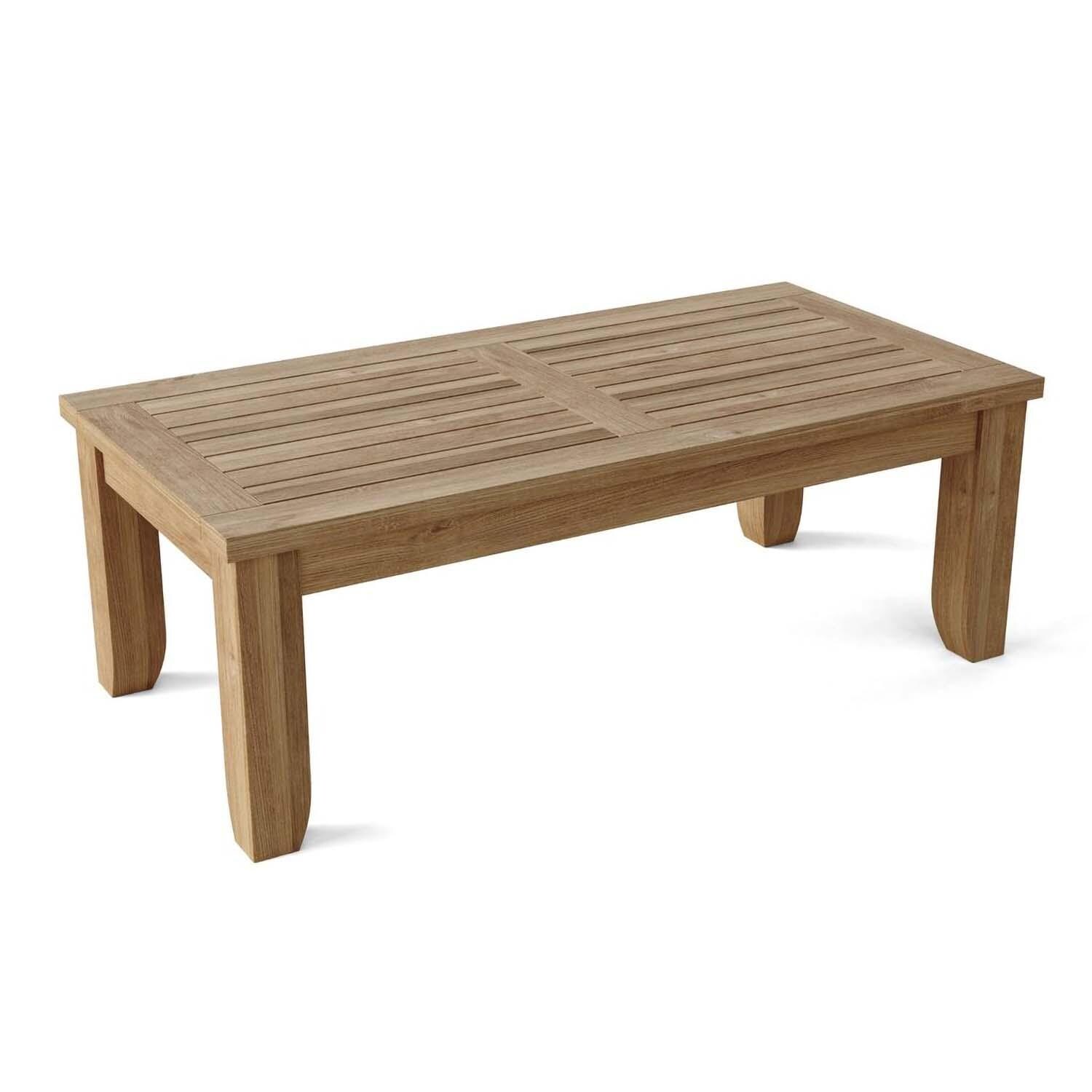 Currier Bay 11 Pc Teak Seating Set in Canvas Natural by Lakeview Outdoor Designs - Coffee Table - White Background thumbnail