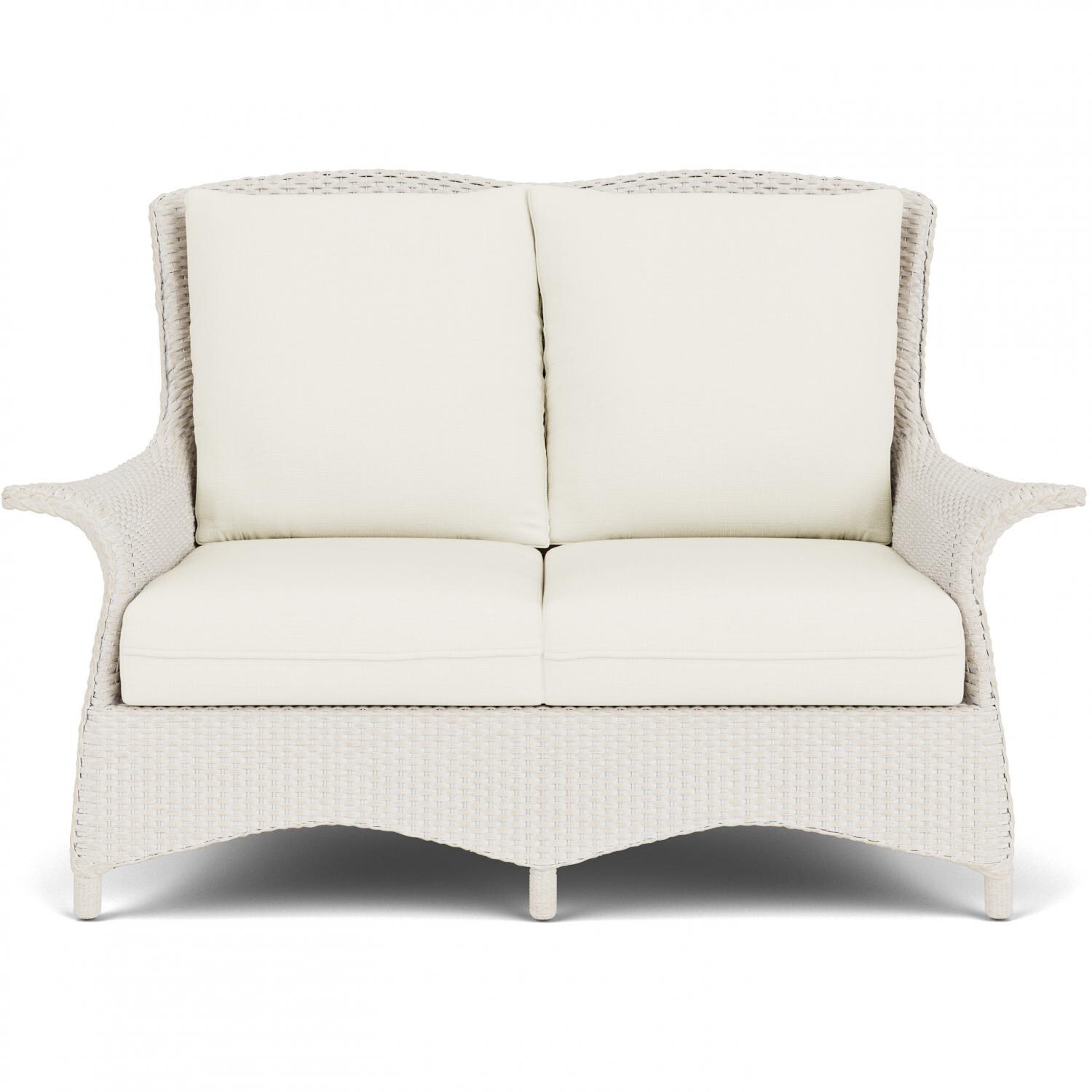 Mandalay Lloyd Loom Loveseat in Antique White/Sailcloth Salt by Lloyd Flanders