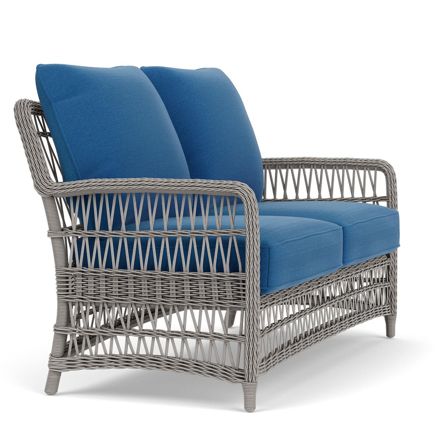 Lloyd Flanders Mackinac Loveseat in Putty Finish with Flagship Atlantis Fabric - Right Side thumbnail