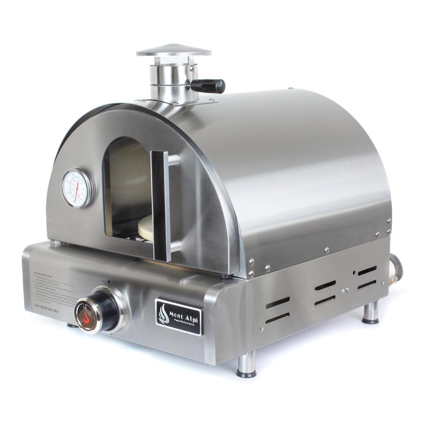 Mont Alpi MAPZ-SS Portable Natural Gas Outdoor Pizza Oven - Oven Seen From Right - White Background thumbnail