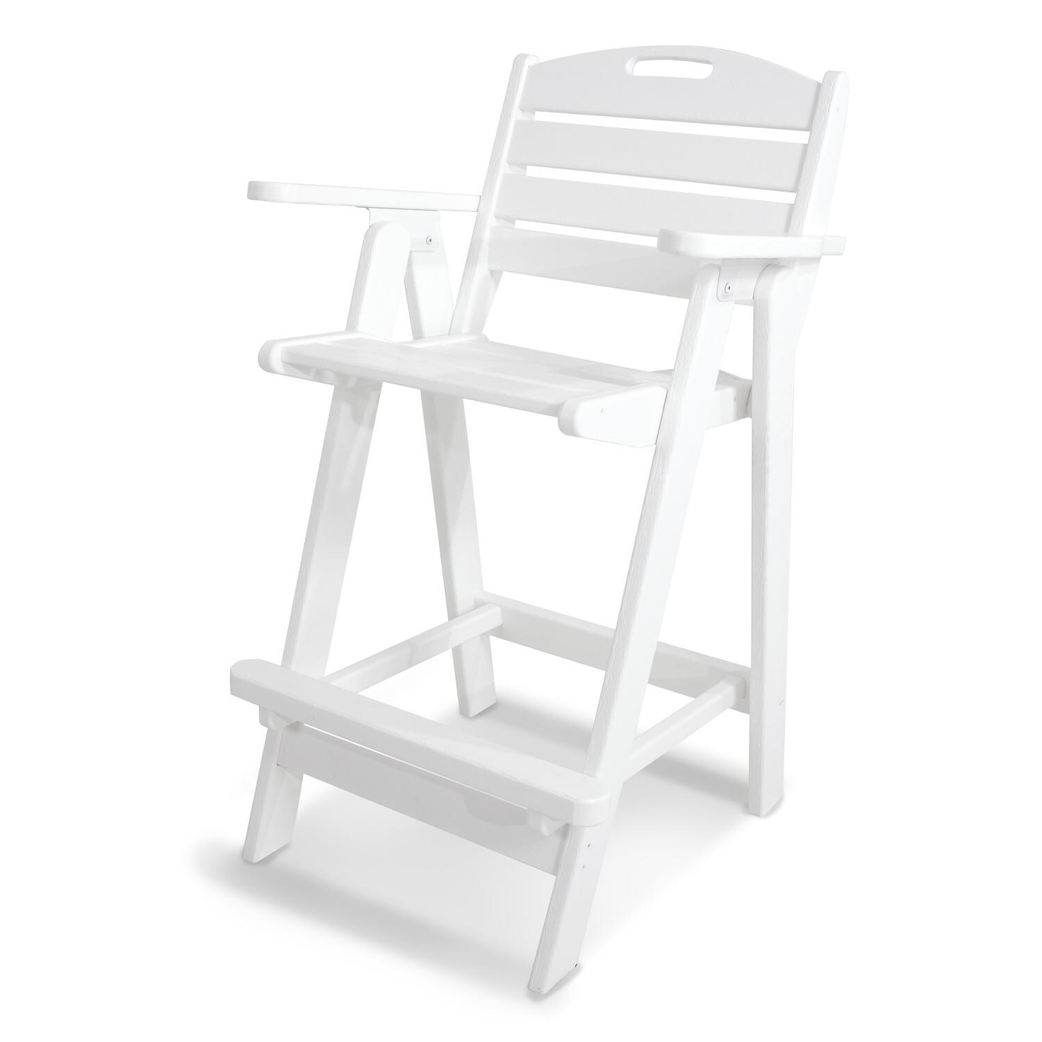 La Casa Cafe 5 Piece White Recycled Plastic Wood Patio Counter Height