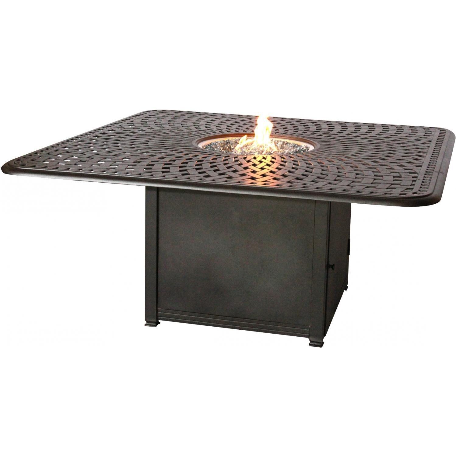 Darlee Square Propane Gas Fire Pit Dining Table thumbnail