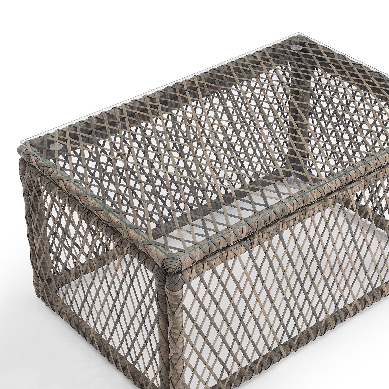 WestCay 3 Pc Wicker Club Chair Seating Set by Ultimate Patio - Ottoman - Detail thumbnail