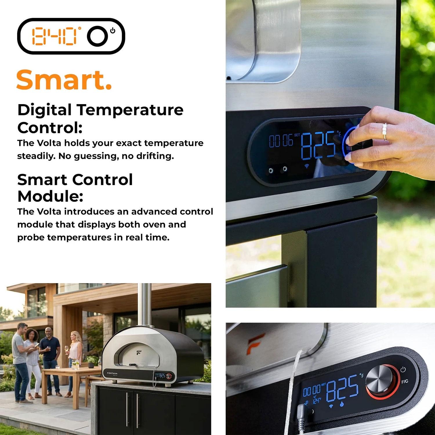 Fontana Forni Volta 90 Hybrid Outdoor Smart Oven - Black