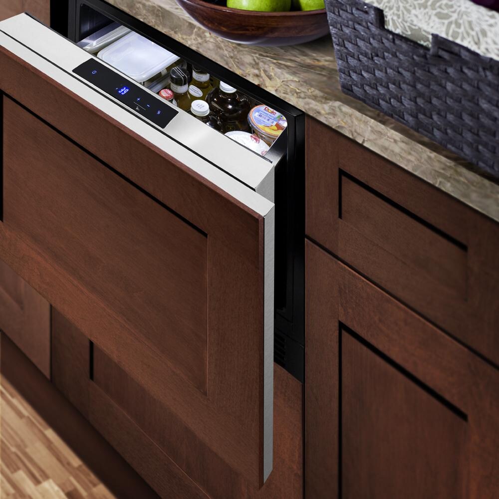 Summit FF1DSS24 Commercial 24-Inch 1.6 Cu. Ft. Built-In Drawer Refrigerator - Lifestyle with Custom Front Panel thumbnail