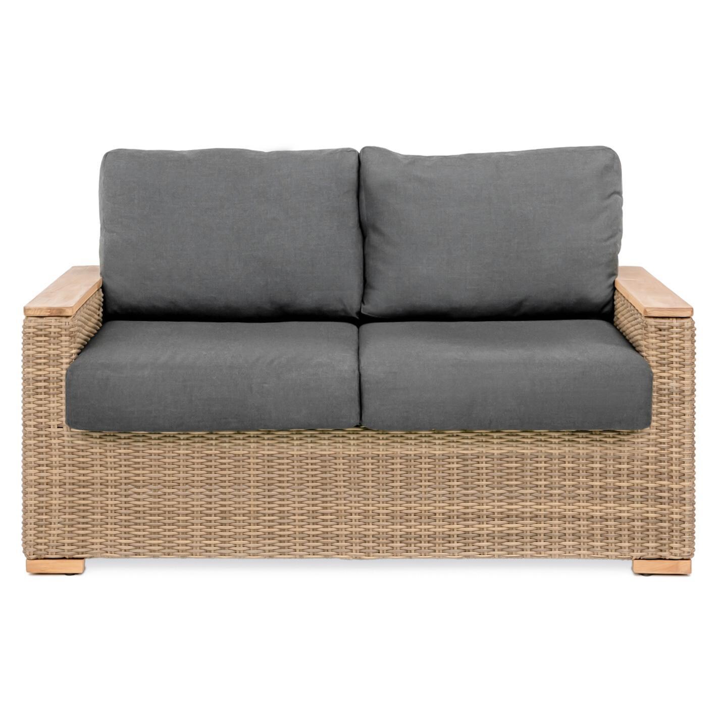 Teak + Table Havana Loveseat in Carbon - White Background thumbnail