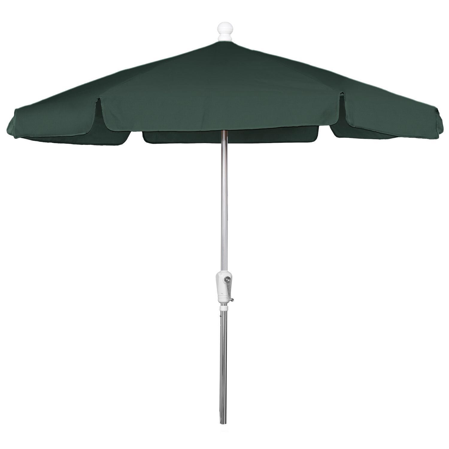 FiberBuilt 7.5 Ft Aluminum Market Patio Umbrella With Crank Lift - Forest Green thumbnail