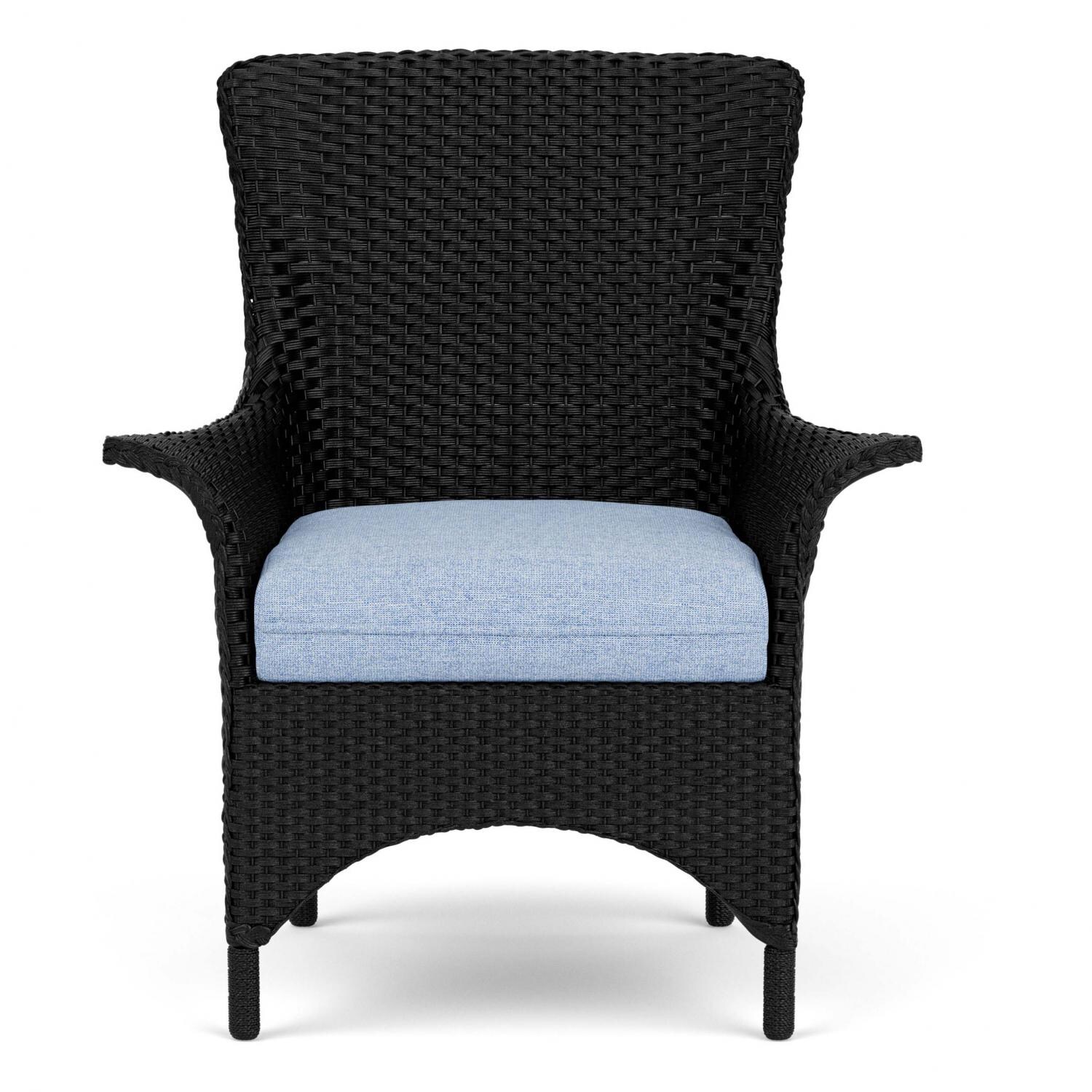 Mandalay Wicker Dining Arm Chair in Ebony/Demo Skyway By Lloyd Flanders