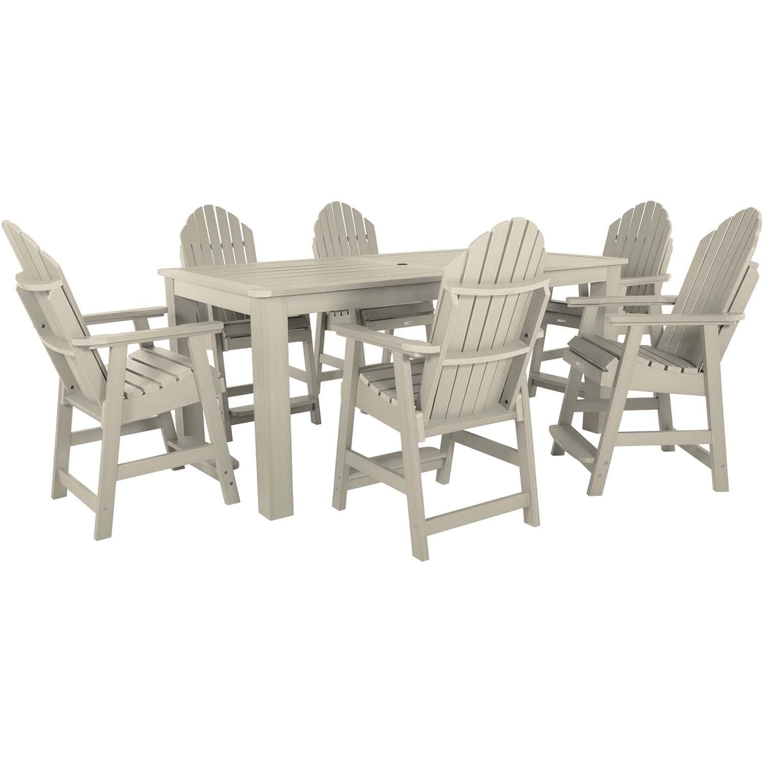 Dream Bay 7 Pc Recycled Plastic Counter Height Dining Set In Whitewash By Lakeview - White Background thumbnail