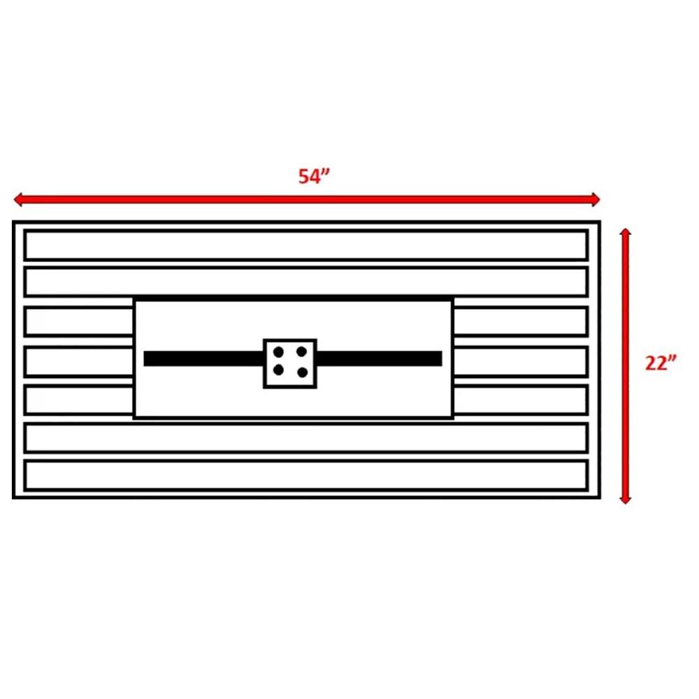 Ultimate Patio Regina Bay 54 Inch Rectangular Metal Propane Fire Pit Coffee Table W/ Lid in White - Dimensional thumbnail