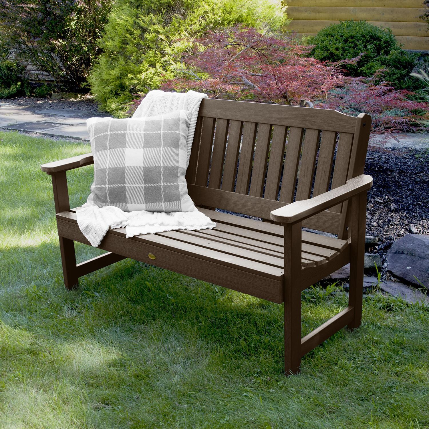 Highwood USA Lehigh Garden Bench - 4ft - Weathered Acorn image