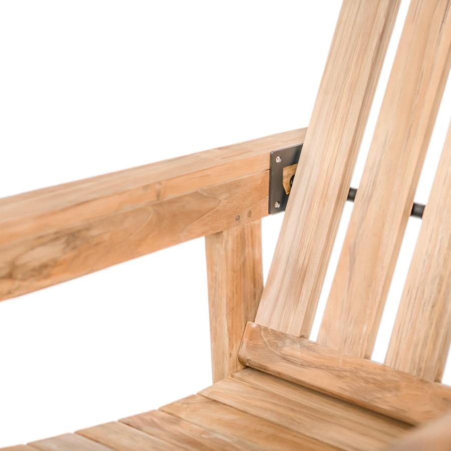 Teak + Table Monday Teak Patio Reclining Bar Stool - Detail thumbnail