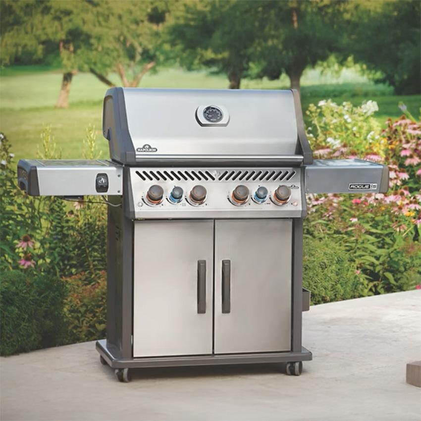 Napoleon RPS625RSIBPSS-2 Rogue PRO-S 625 5-Burner Propane Grill w/ Infrared Side & Rear Burner - Stainless Steel - RPS625RSIBPSS-2 - On the Patio - Lifestyle