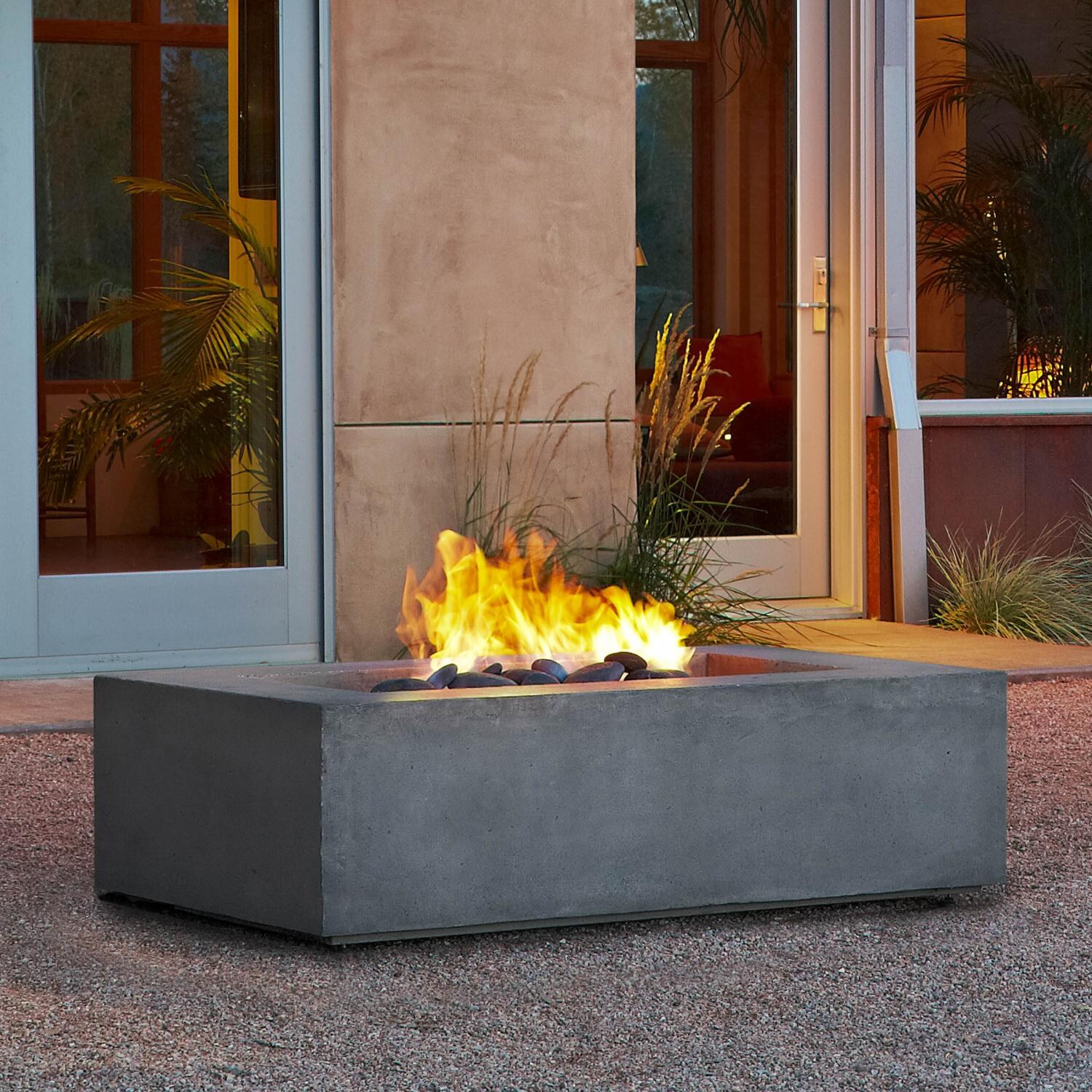 Real Flame Baltic 50-Inch Rectangle Natural Gas Fire Pit Table - Glacier Gray - T9650NG-GLG
