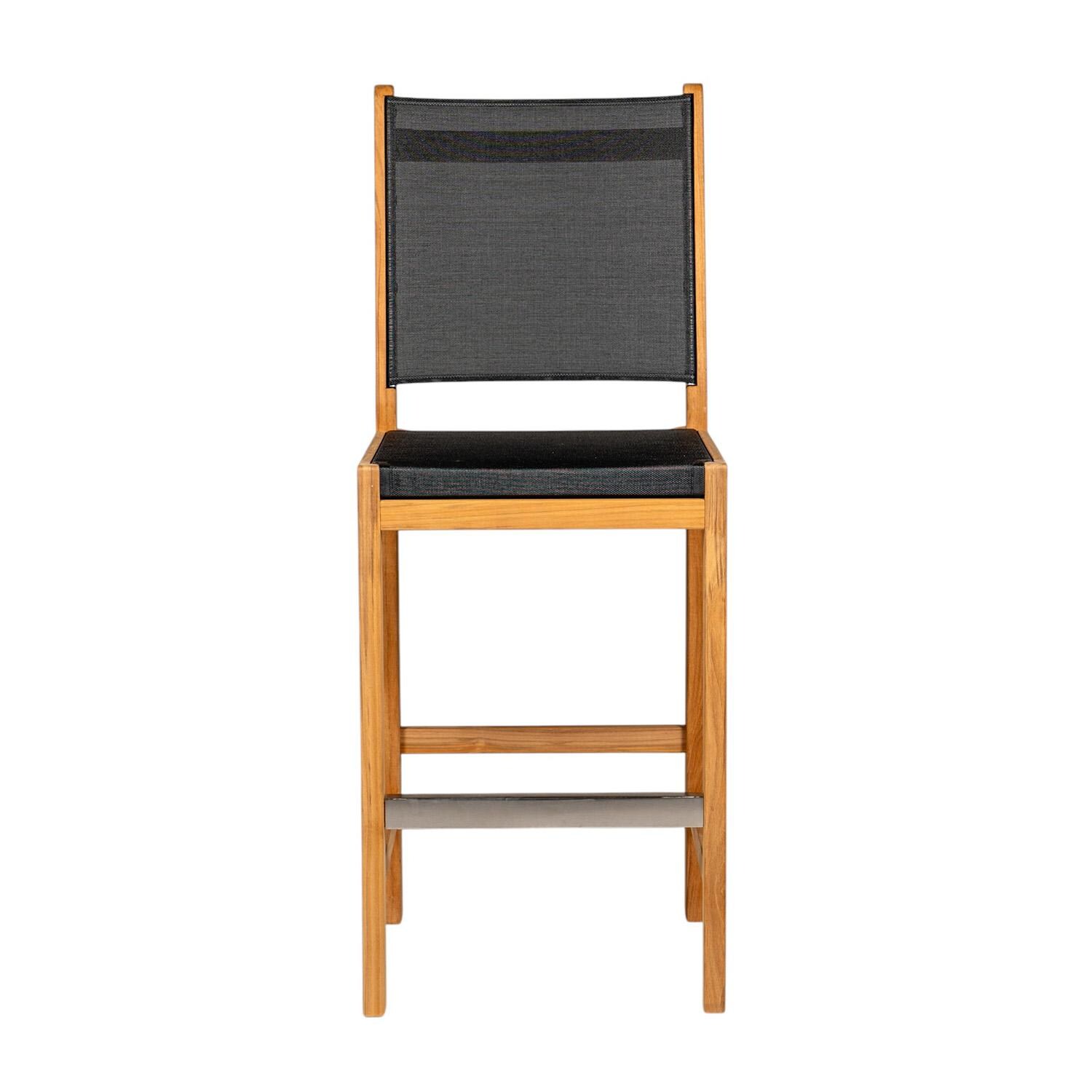 Legacy Teak Sling Bar Stool in Black by Royal Teak Collection