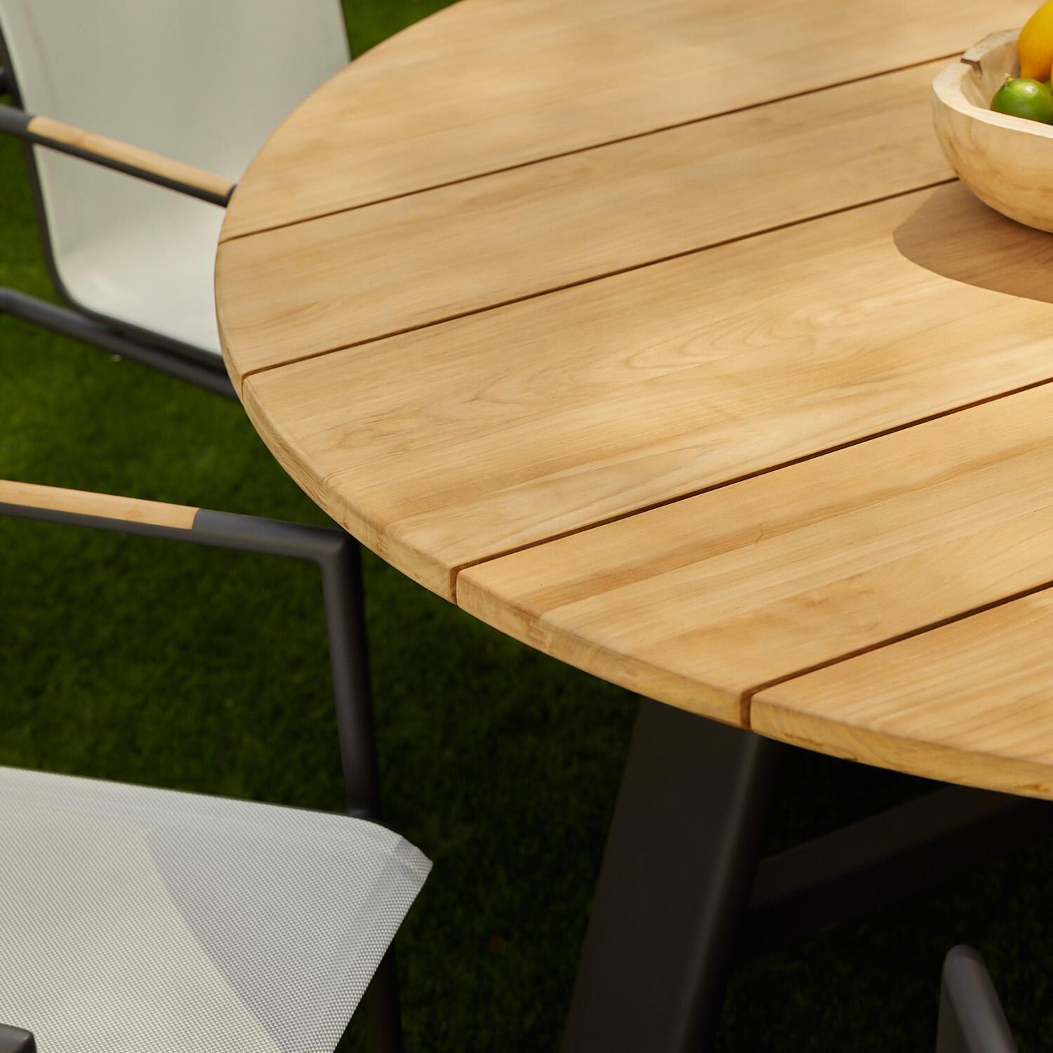 Teak + Table Barbados 60 Inch Round Dining Table - Detail - Lifestyle thumbnail