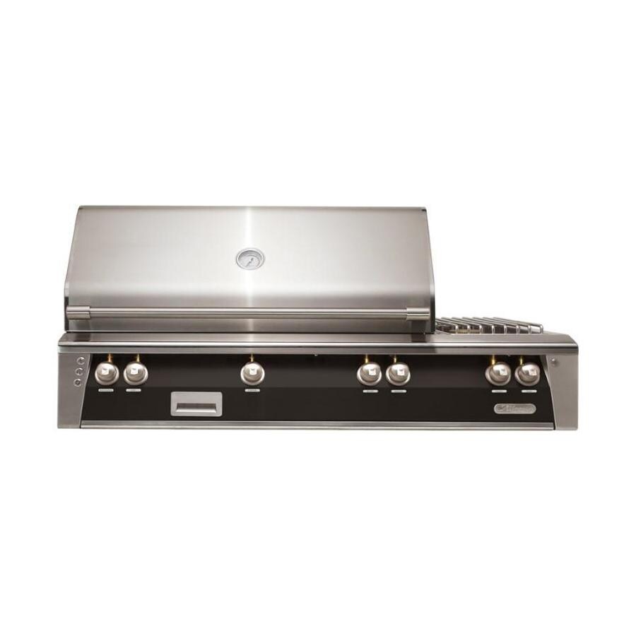Alfresco ALXE 56-Inch Built-In Propane Deluxe Grill With Rotisserie And Side Burner in Jet Black Matte - ALXE-56-LP-SM9005