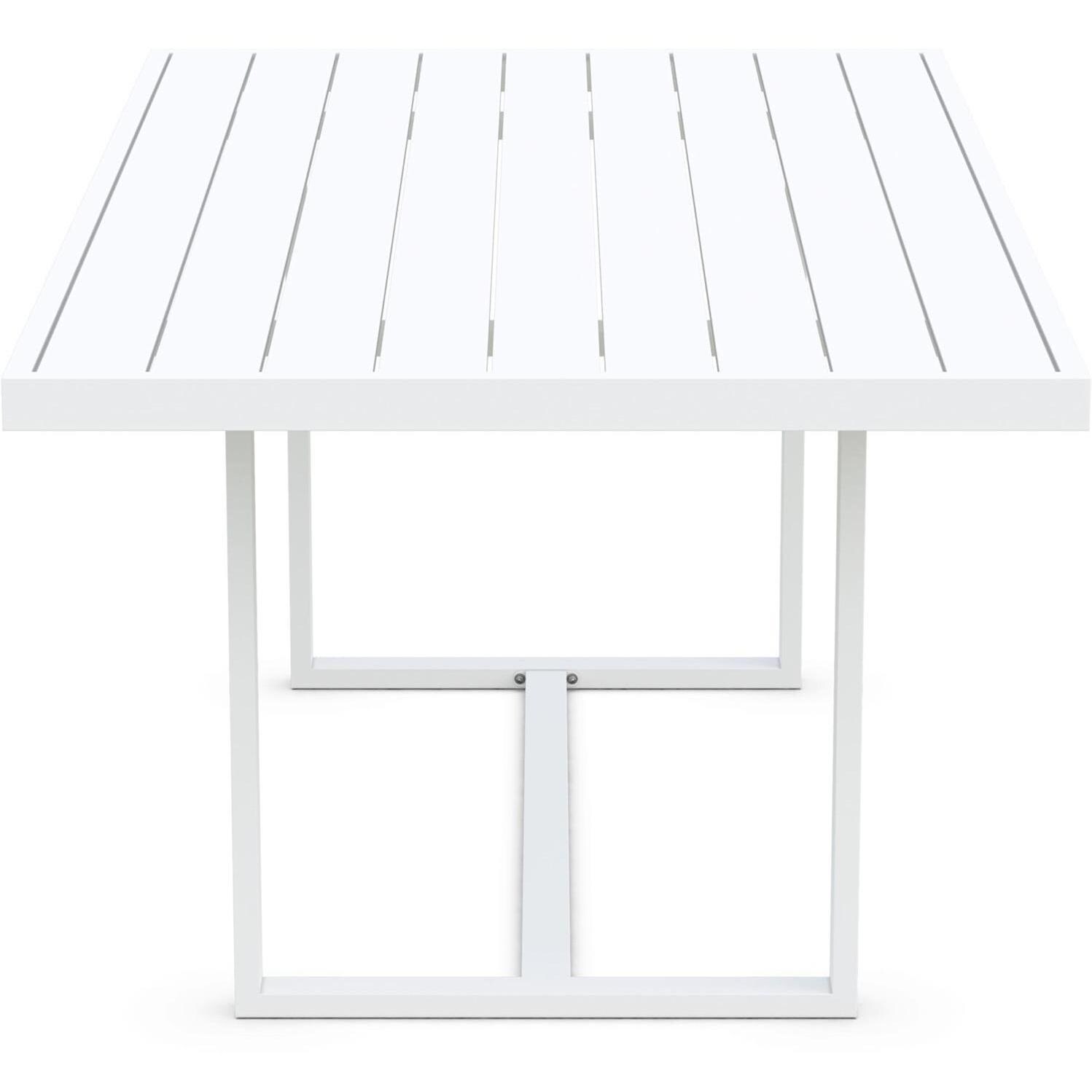 Azzurro Living Catalina 71 Inch White Aluminum Dining Table - Side - White Background thumbnail