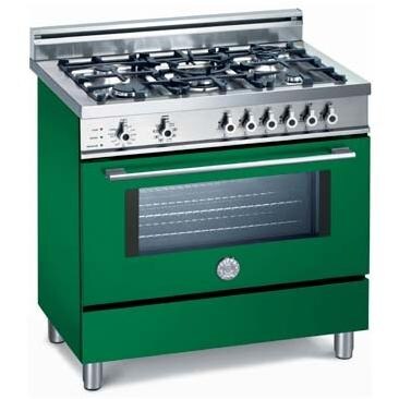 Bertazzoni Ranges 36 Inch Natural Gas 4.0 Cu. Ft. Dual Fuel Green Range X365PIRVE - Professional Series