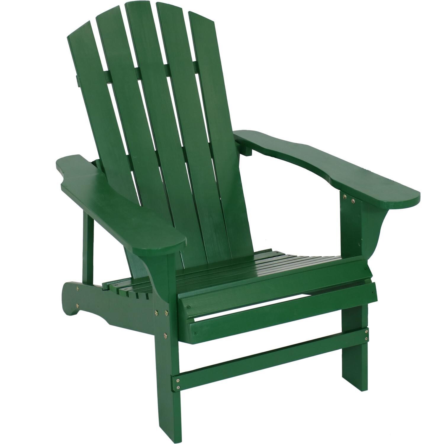 Ultimate Patio Wooden Adirondack Chair - Green - Angled View thumbnail