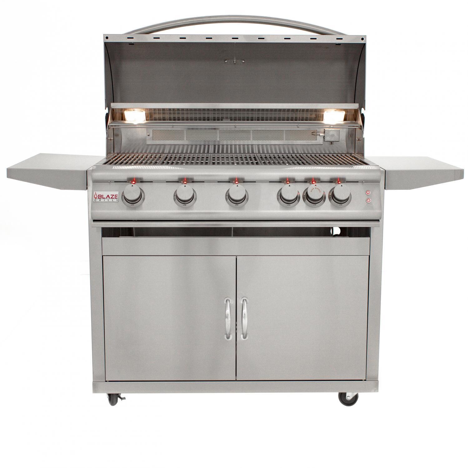 Blaze Premium LTE 40-Inch 5-Burner Propane Gas Grill With Rear Infrared Burner & Grill Lights - BLZ-5LTE2-LP