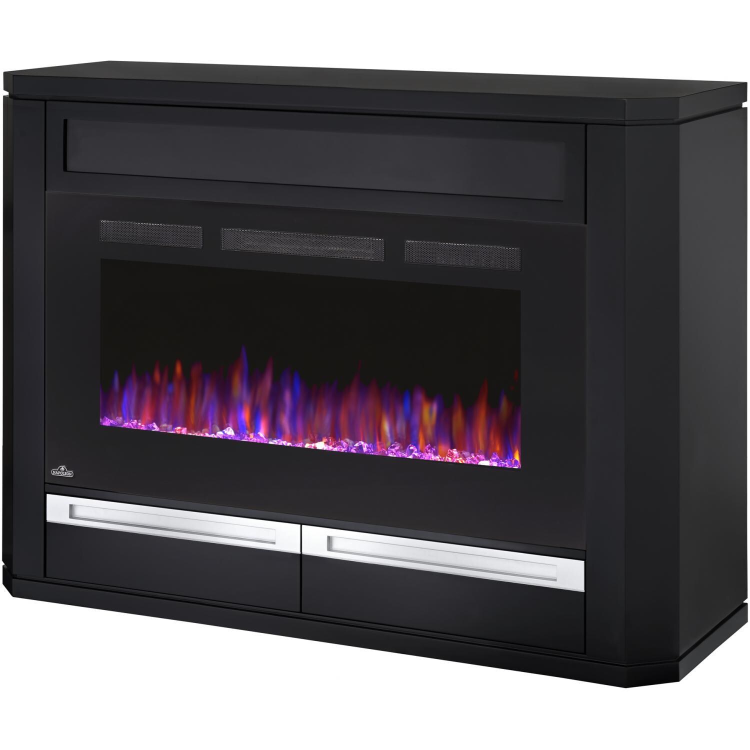 Napoleon NEFP42-1815B 54-Inch Alanis Electric Fireplace Media Console - Black - Multi-Color Flames - Angle thumbnail