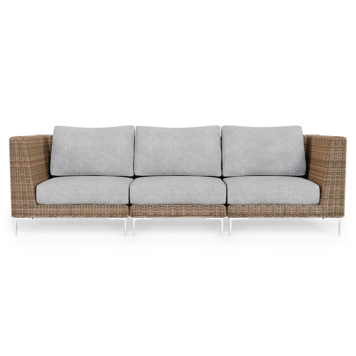 Outer Brown Wicker Outdoor Sofa 3 Seat W/ OuterShell Cover Pacific