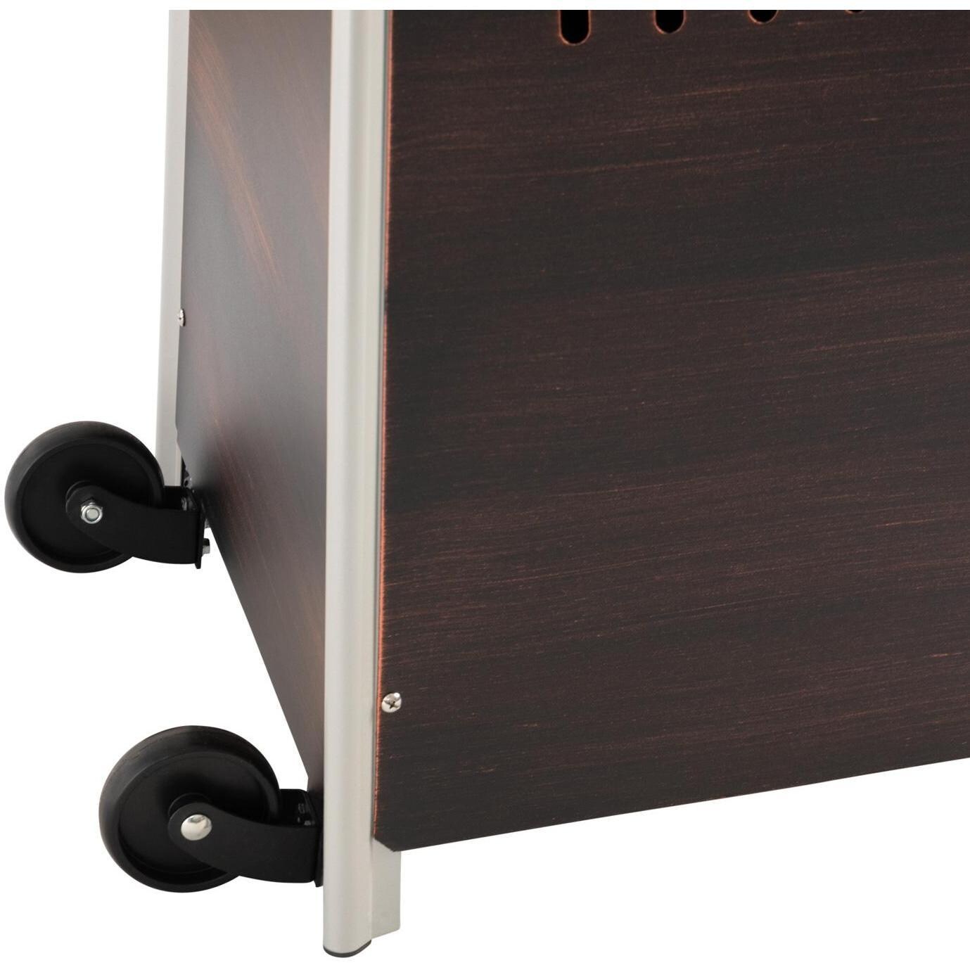 Ultimate Patio SC62263 Propane Pyramid Flame Patio Heater - Brushed Bronze - Wheels - White Background thumbnail